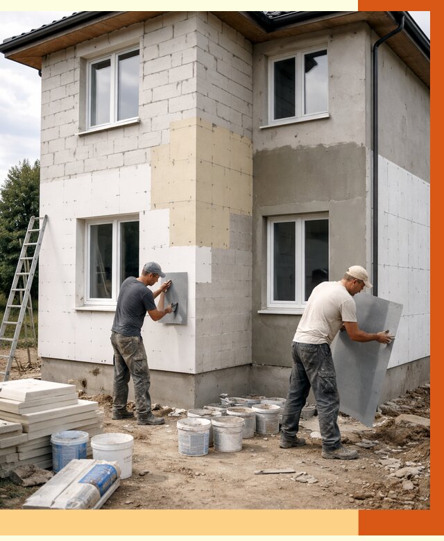 Утепление дома из газобетона в Устях-Лабинске от 4291 руб./м² — заказать у ТепломастерУлб